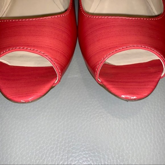 Calvin Klein Bree Coral Peep Toe Wedges - Picture 6 of 8